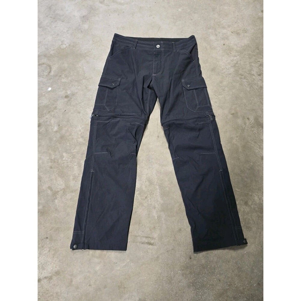 Kuhl Men's Renegade Stealth Cargo Convertible Black/Dark Grey Pants Size 34x32